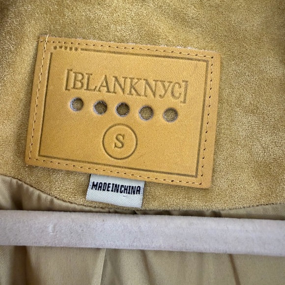 Blank NYC Mustard Faux Suede Women's Jacket - Picture 3 of 4